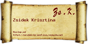 Zsidek Krisztina névjegykártya