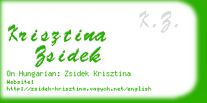 krisztina zsidek business card